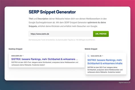 snippet tool sistrix.